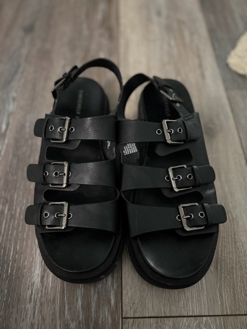 Triple Buckle Platform Sandals